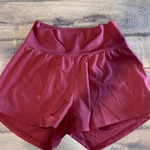 Maroon Halara lined athletic shorts/ running shorts. Size large.